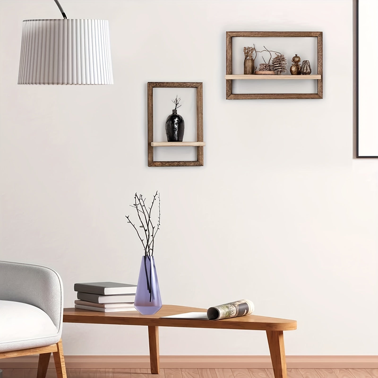ModernShelf - Set of 2 Floating Shelves for Living Room