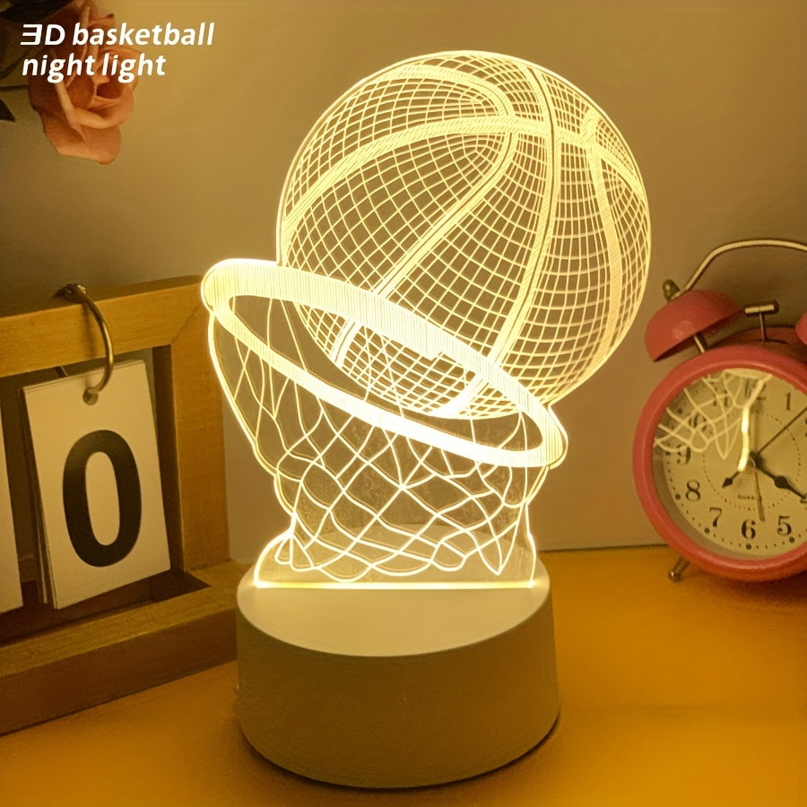 Illusion Lamp - 3D Basketball USB Table Lamp with LED Decorative Lighting