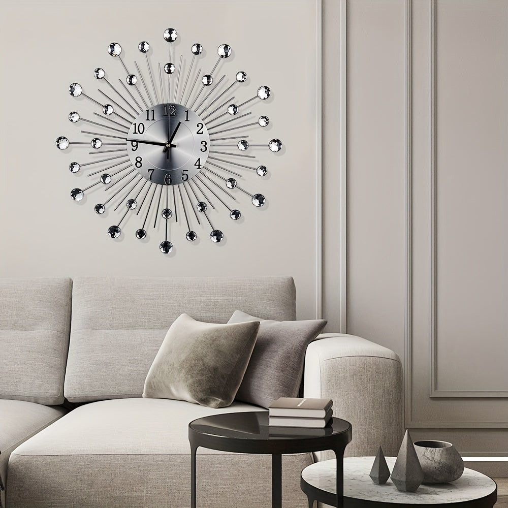 LuxeTime - Reloj de pared silencioso con acentos de cristal