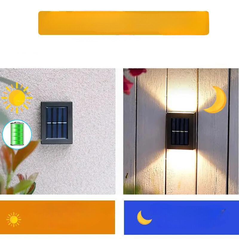 SolarLume - Lampada da parete solare resistente alle intemperie per esterni con illuminazione LED a basso consumo energetico