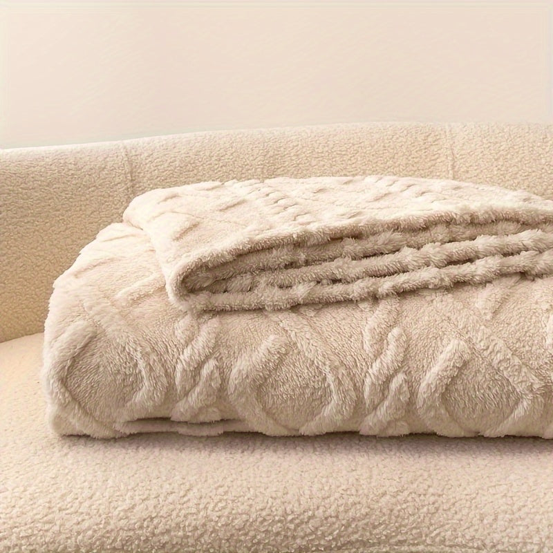 1 Pezzo Coperta in Taffetà a Strato Singolo - Leggera Coperta Multifunzionale, Plaid Caldo per Camera da Letto e Soggiorno, Beige, Coperta per Tutte le Stagioni