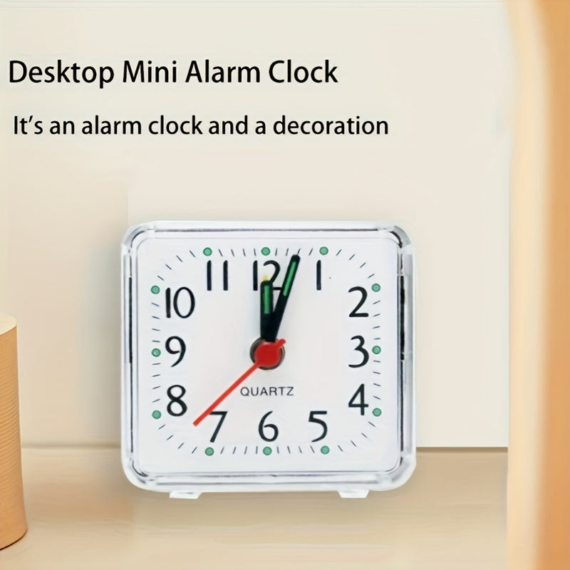 TimeSquare - Simple White Square Alarm Clock for Bedroom & Desk
