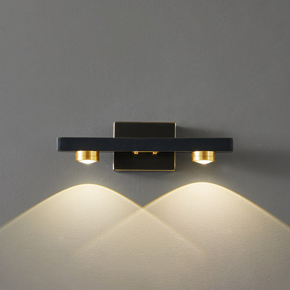 Freja - Lampada da parete LED moderna, nero/oro, bagno, metallo