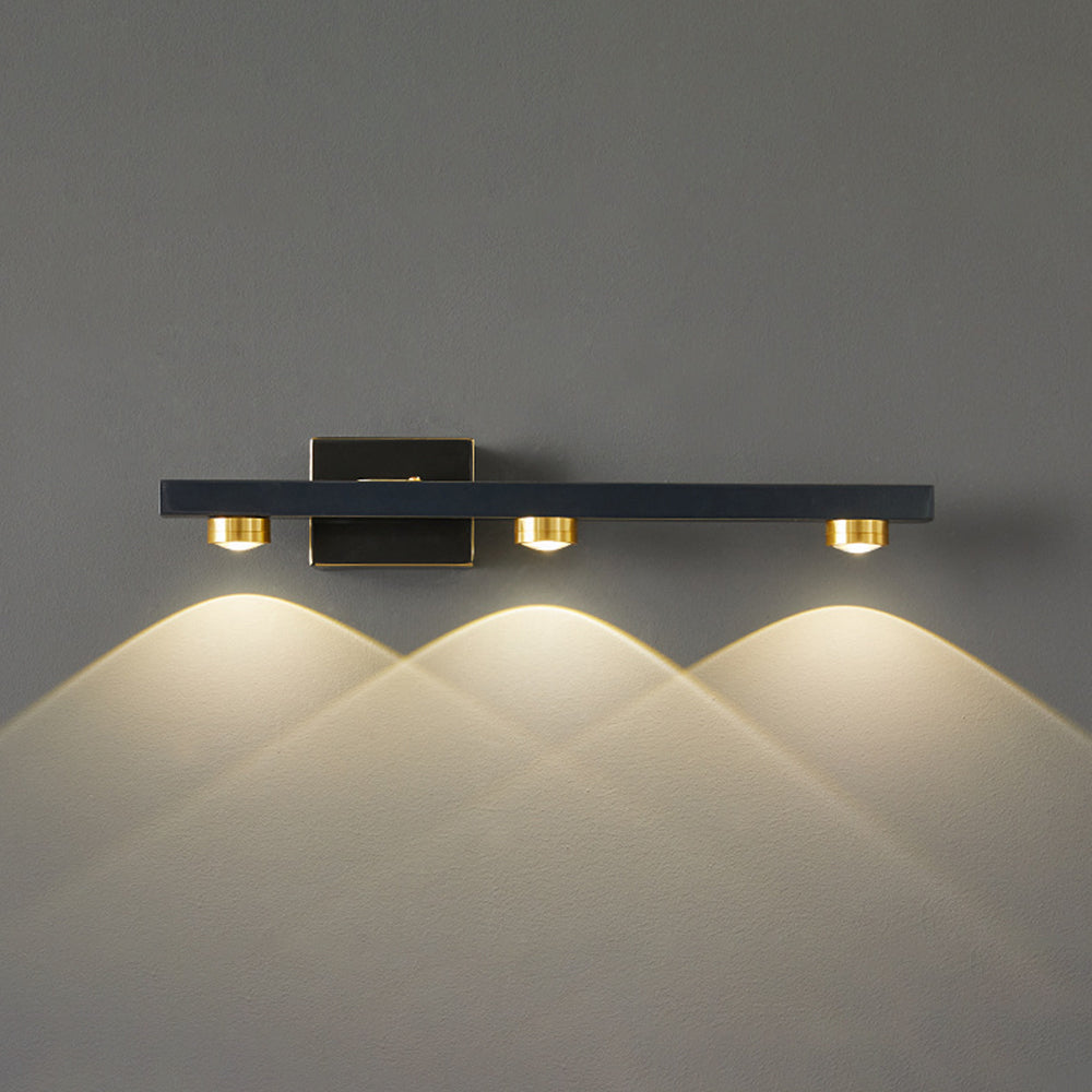 Freja - Lampada da parete LED moderna, nero/oro, bagno, metallo