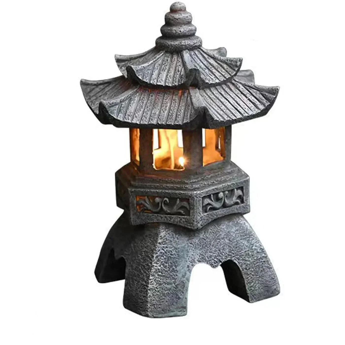 Farol de jardín japonés – Iluminación exterior solar LED resistente a la intemperie para jardines zen
