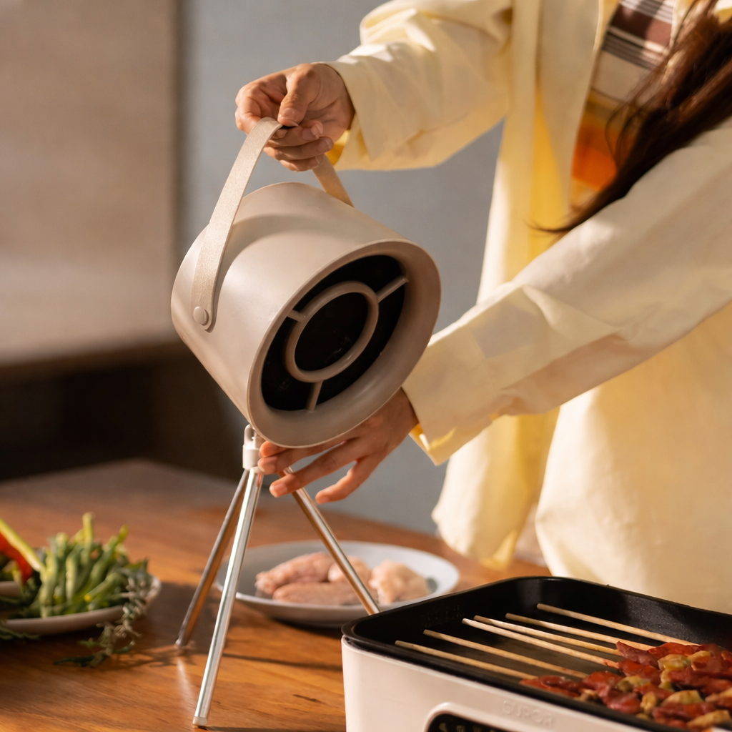 Campana Extractora Portátil de Mesa para Cocina, Extractor de Humo para Cocinar