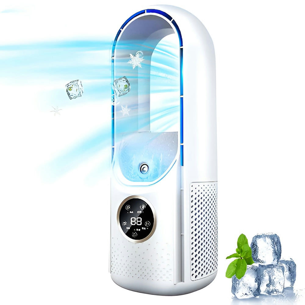 Ventoinha de Ar Condicionado Silenciosa Portátil para Refrigeração de Quarto e Secretária USB