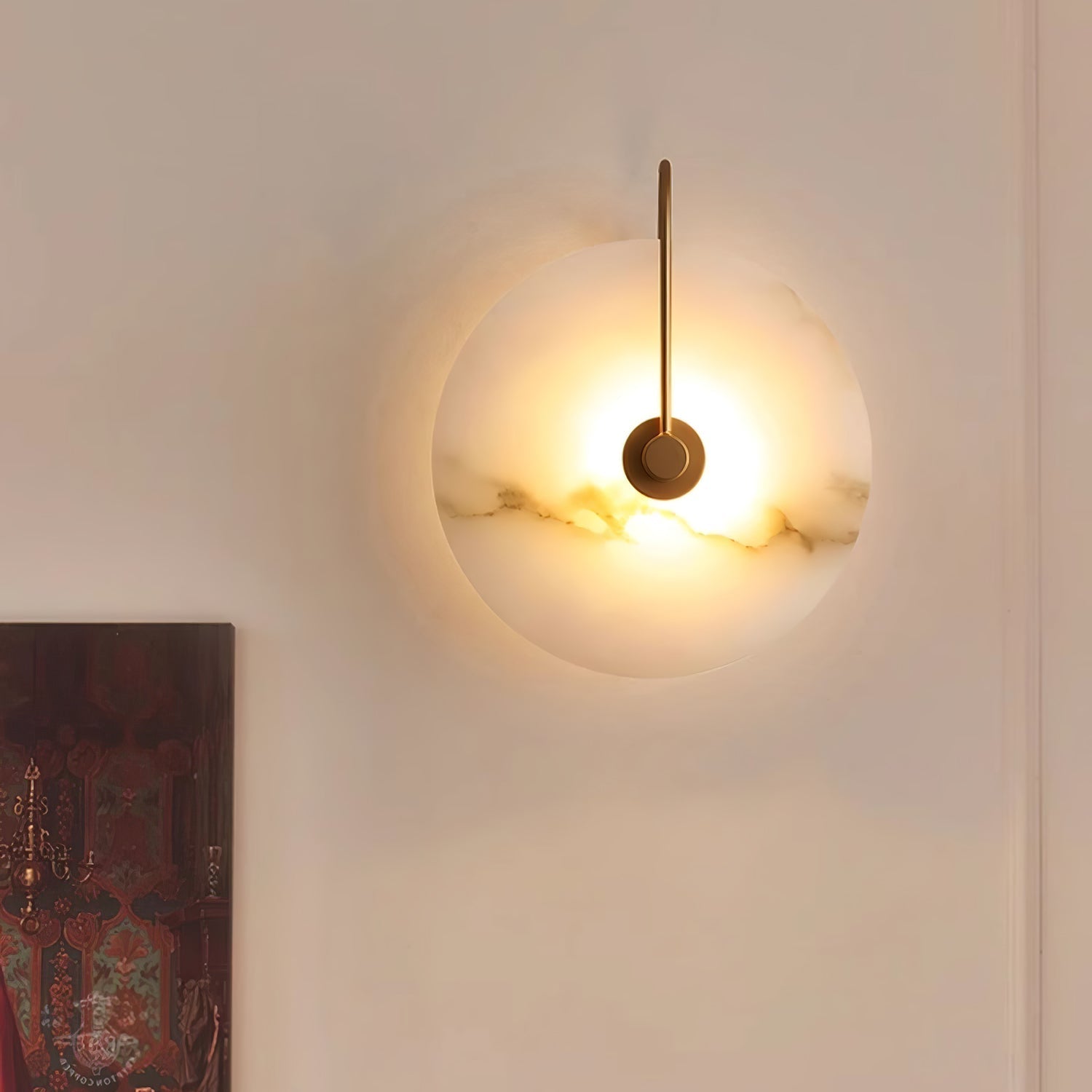 LuxeGlow - Modern LED Wall Lamp of Alabaster for Timeless Elegance
