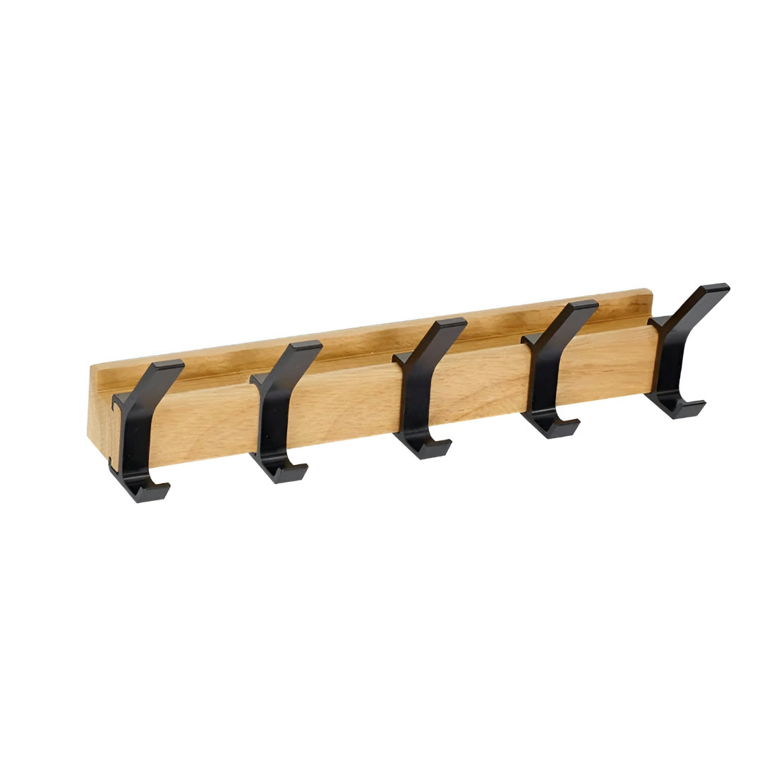 Wall Coat Rack Sliding Hooks Wooden Coat Hanger Entryway