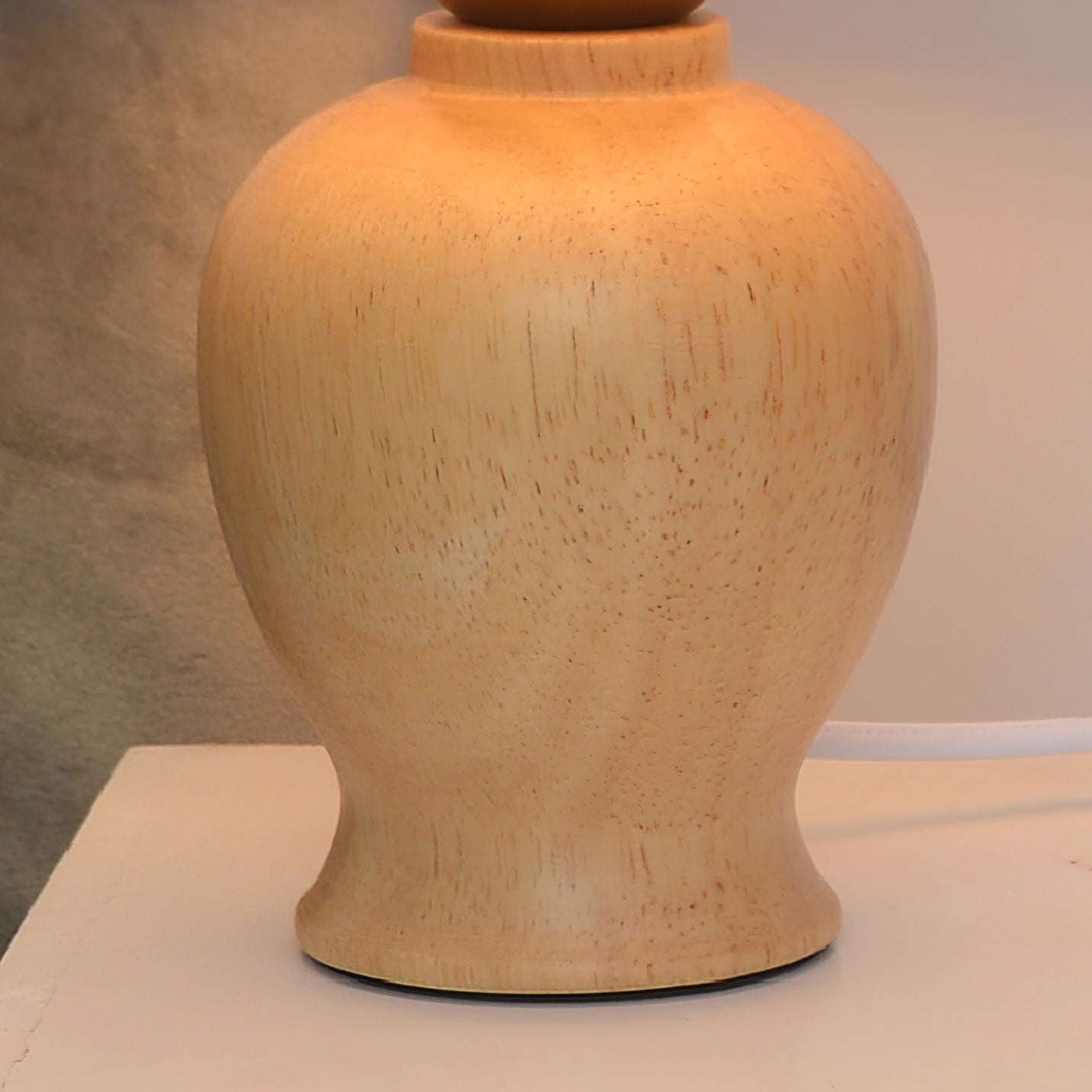 LumiWood - Table Lamp with Wooden Base and Fabric Lampshade