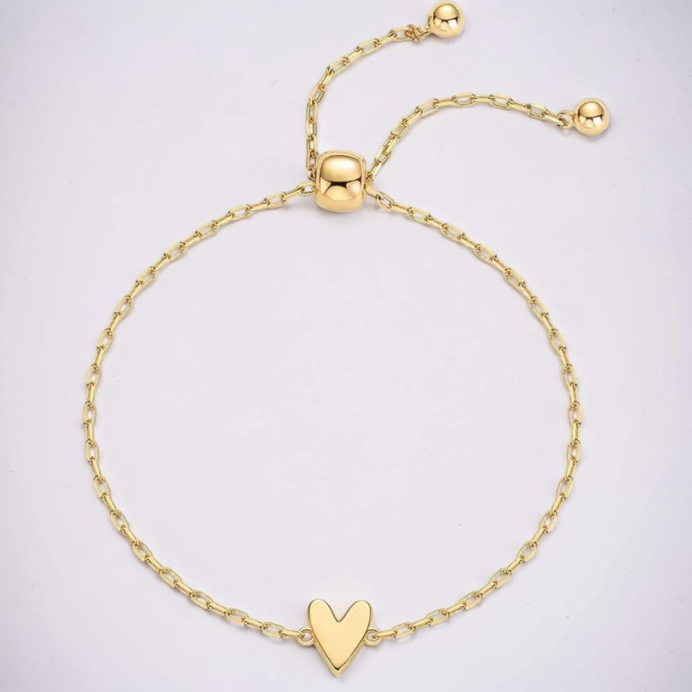 Set braccialetti cuore color oro regolabile amicizia