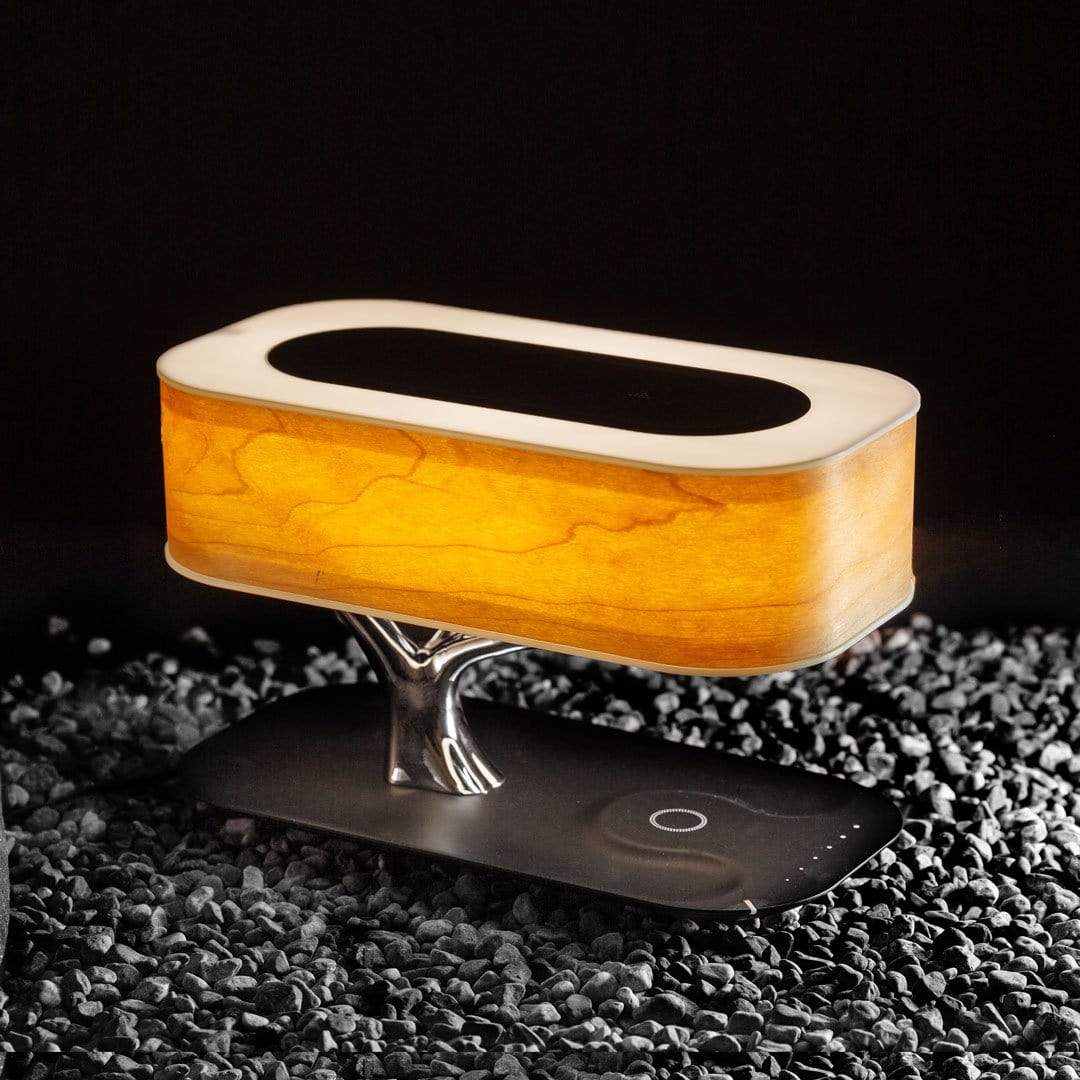 Lampada da tavolo Levensvreugde - Caricatore wireless e altoparlante Bluetooth