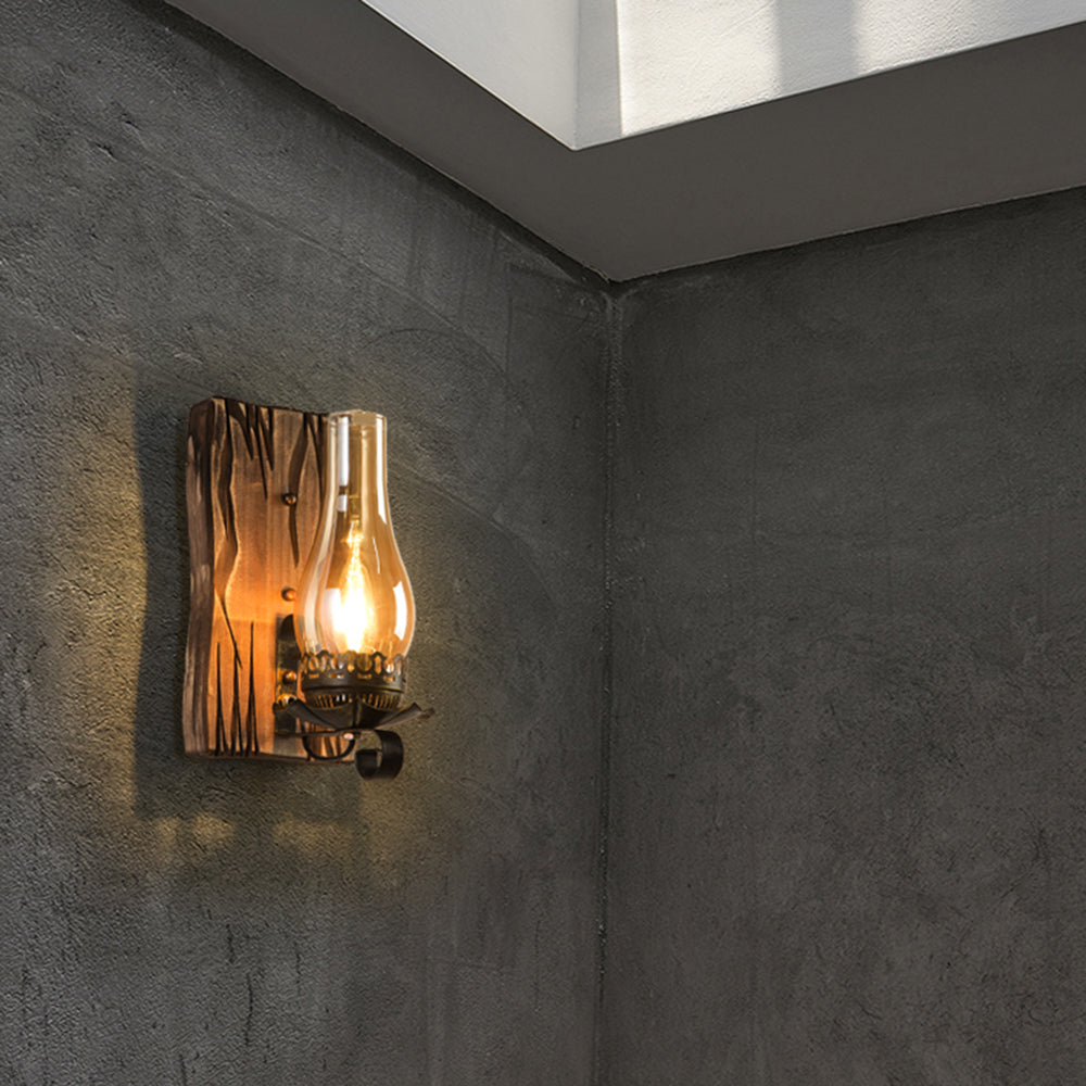 Wandlamp Industrieel Vintage Hout Metaal Binnen