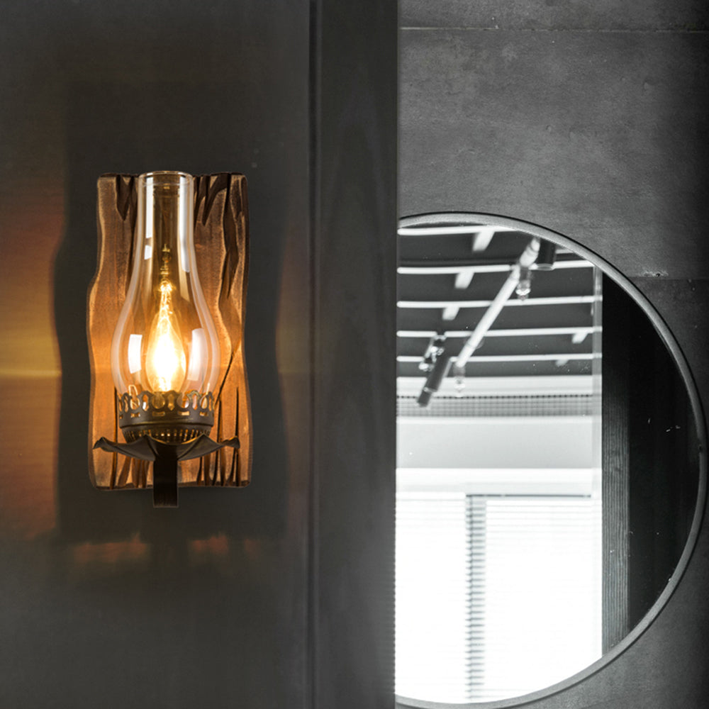 Wandlamp Industrieel Vintage Hout Metaal Binnen