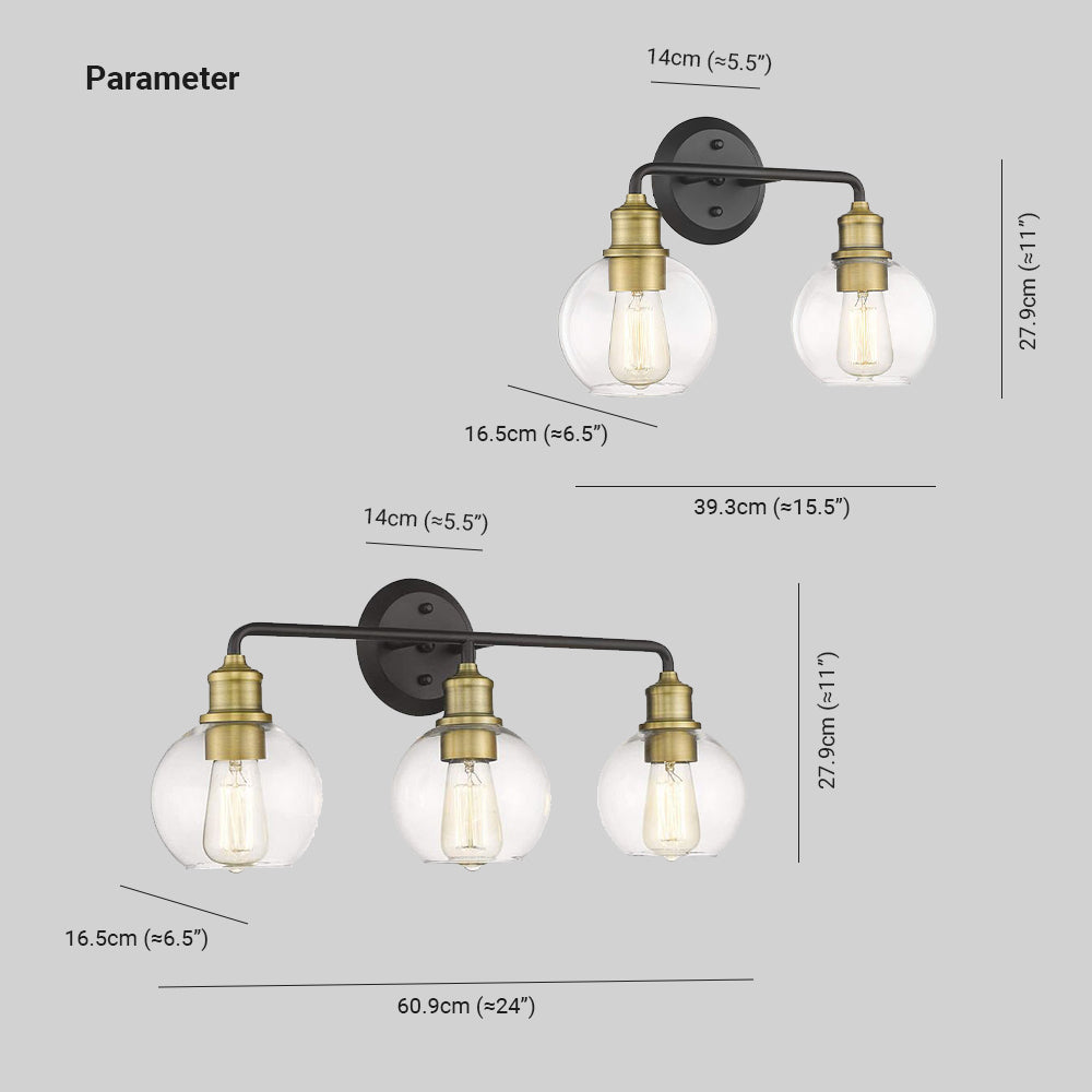 Emma - Lámpara de pared interior LED elegante negra vidrio cocina/salón