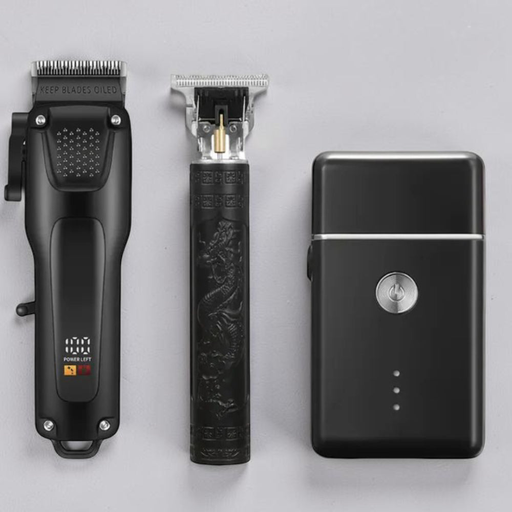 Tagliacapelli Barba Set Ricaricabile USB Display LED Regolabile