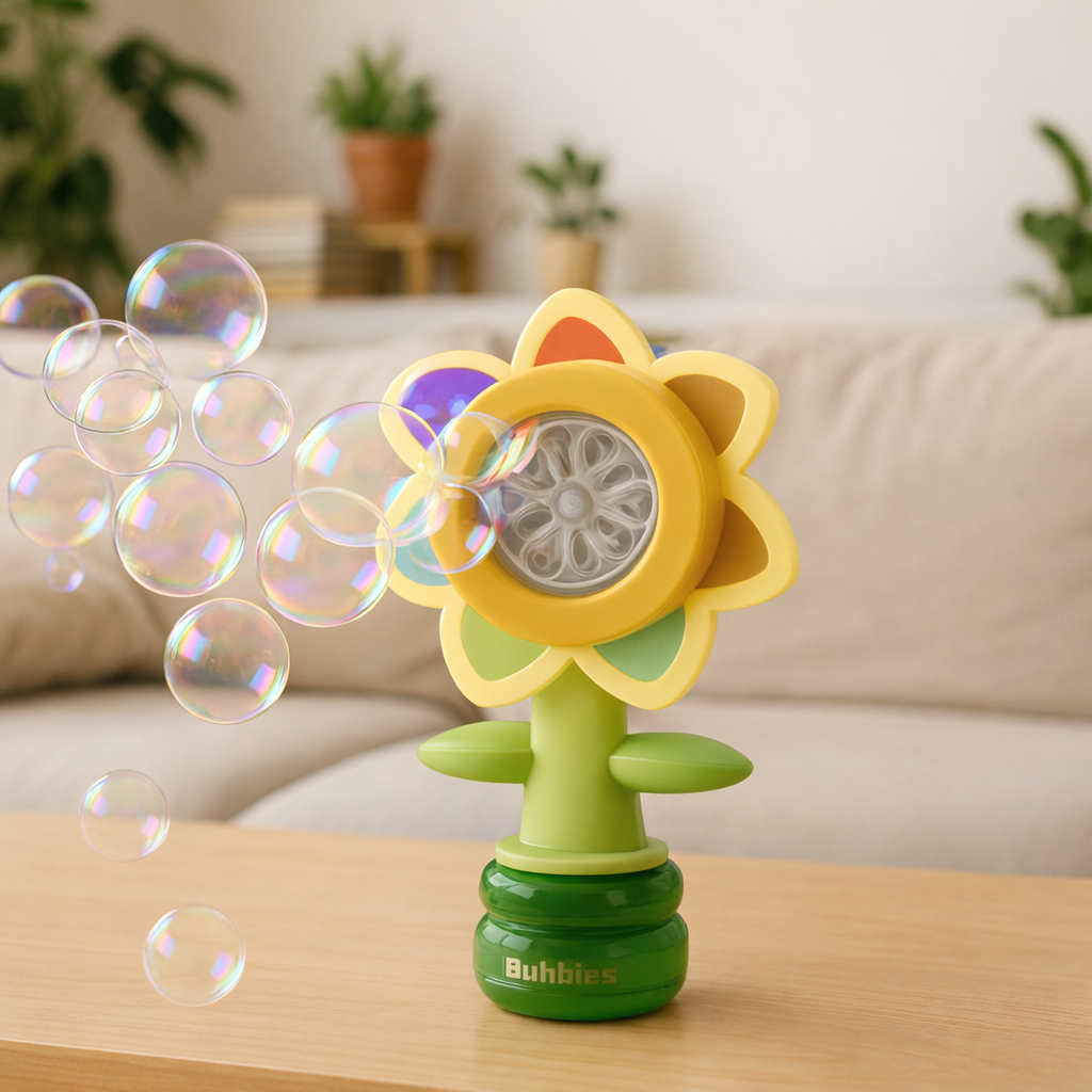 Máquina de Bolhas de Sabão Baby Elétrica Brinquedo Girassol