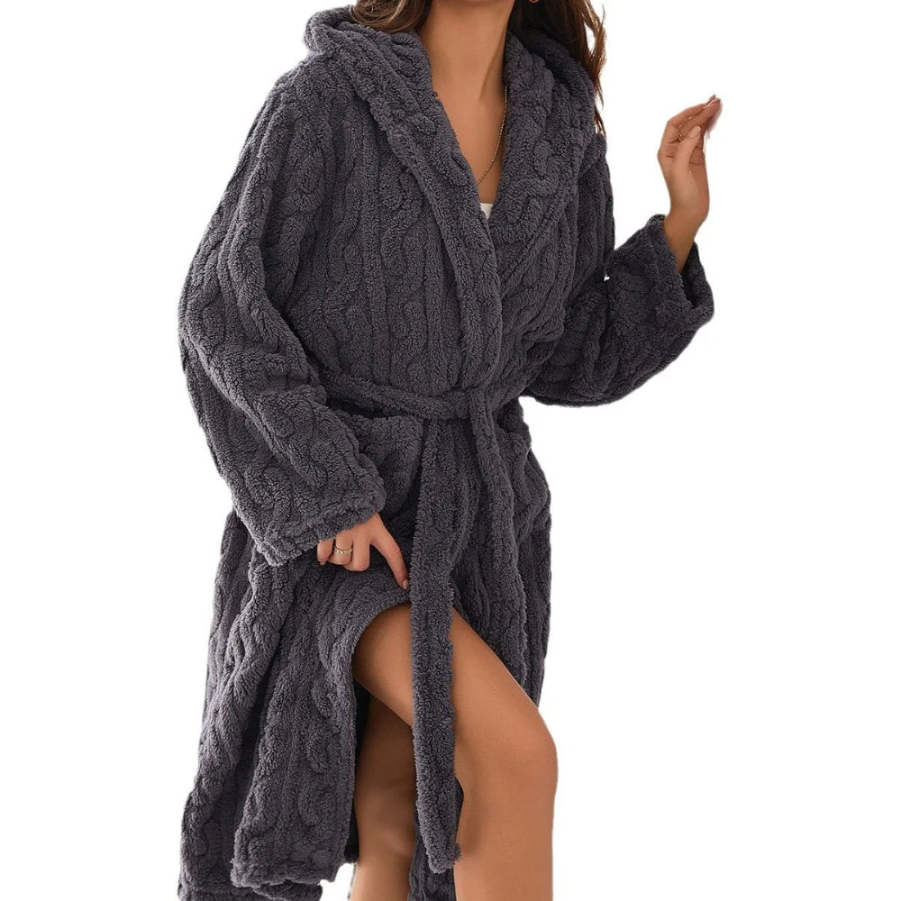 Robe de Banho Senhora Comprida com Capuz para Uso Doméstico