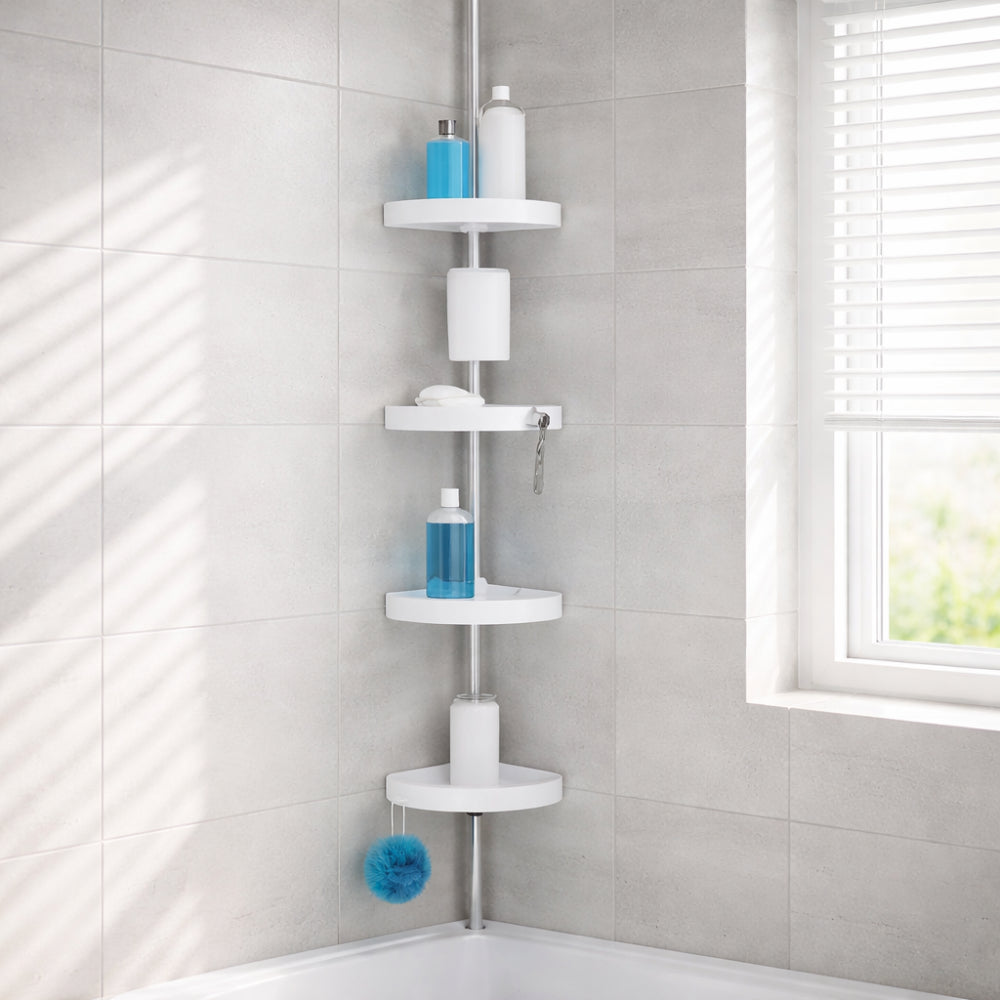 Mensola Doccia Angolare Regolabile Porta Shampoo Bagno
