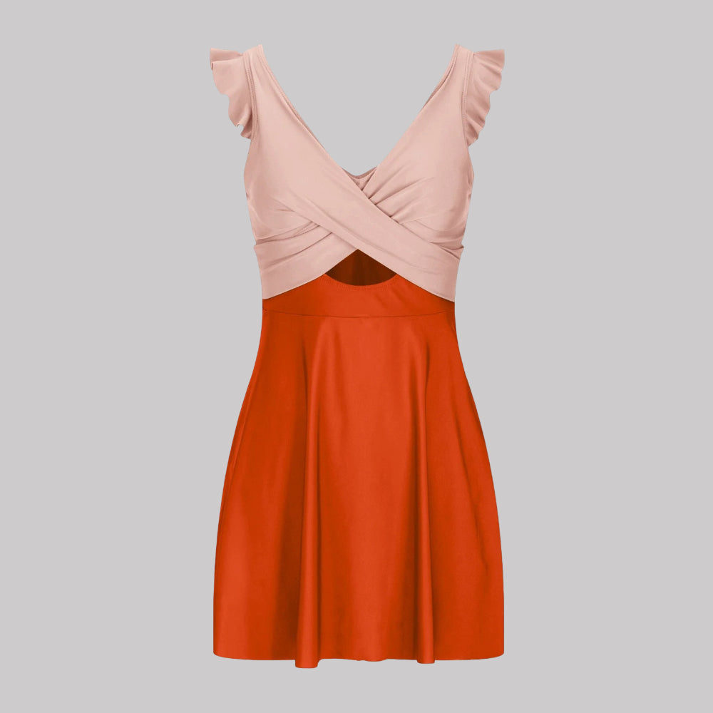 Bañador Mujer Moldeador Control Abdomen Push Up Halter Falda