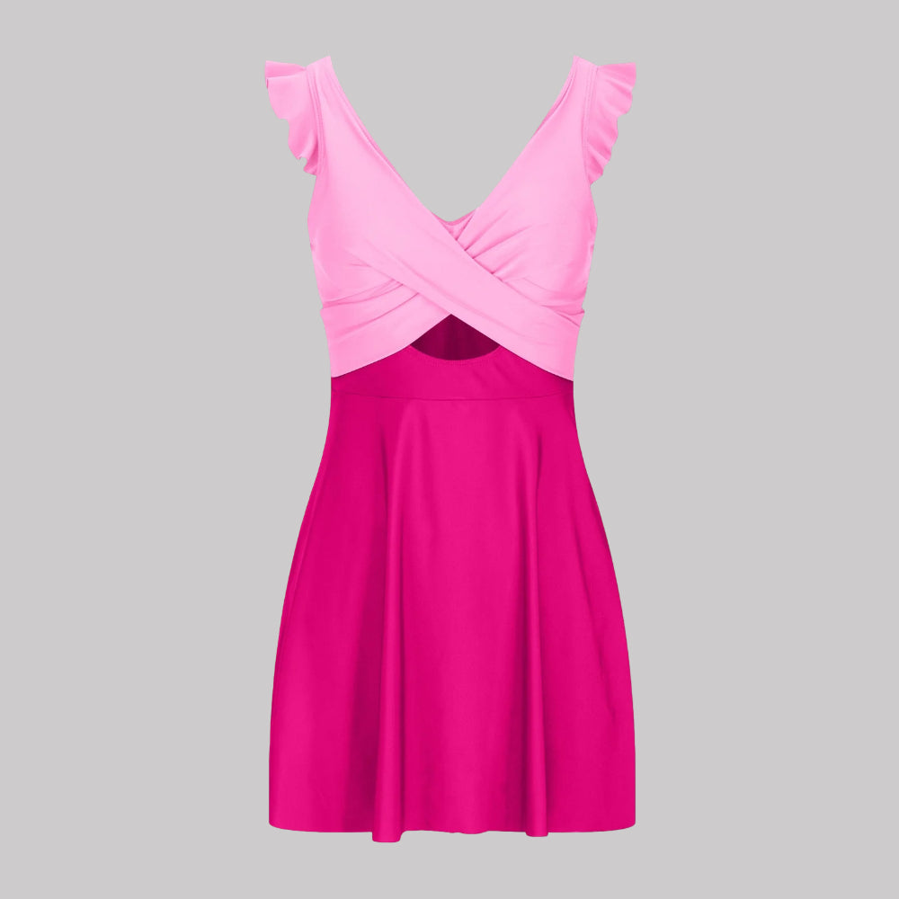 Bañador Mujer Moldeador Control Abdomen Push Up Halter Falda