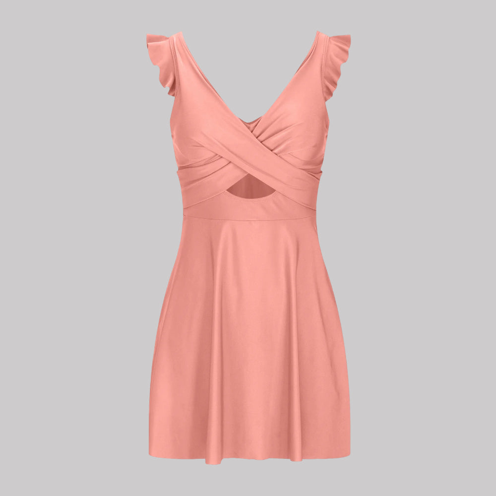 Bañador Mujer Moldeador Control Abdomen Push Up Halter Falda