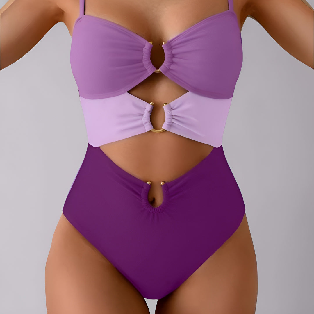 Bañador Mujer Monokini Recortes Control Abdomen Tirantes Ajustables