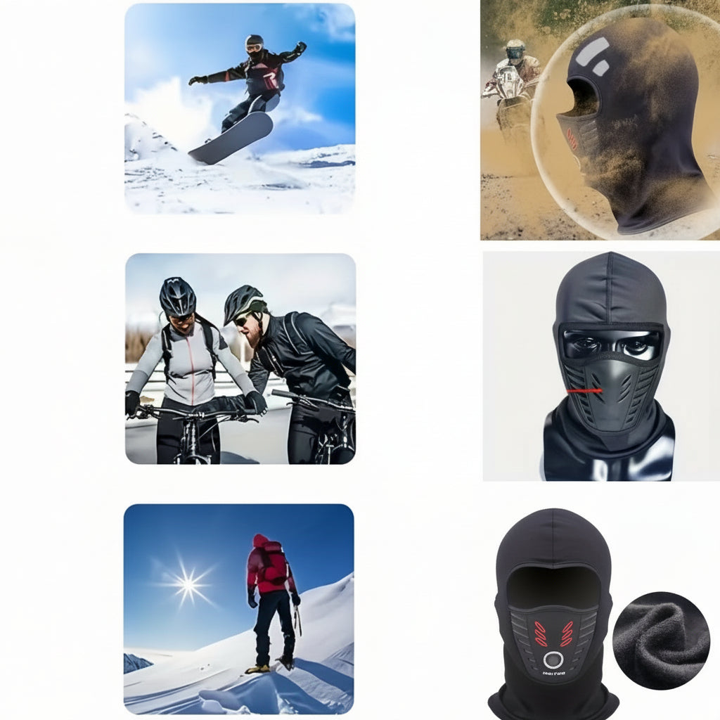 Maschera Viso Invernale Impermeabile Riscaldante Sport All'aperto