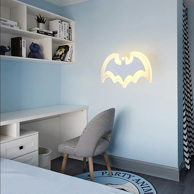 BatGlow - Lâmpada de Parede LED Criativa para Quartos de Crianças