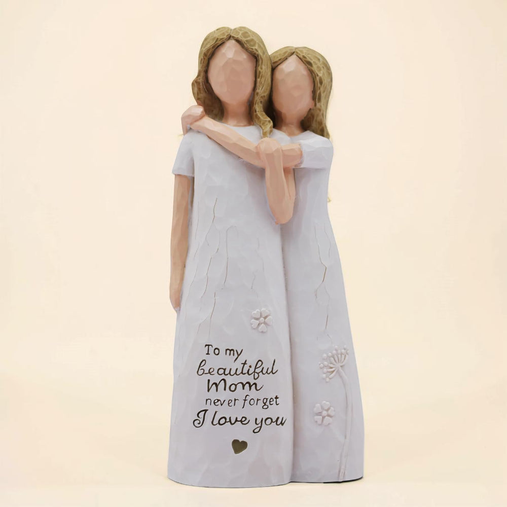 Estatueta Mãe e Filha Presente Dia da Mãe Decoração Estatueta