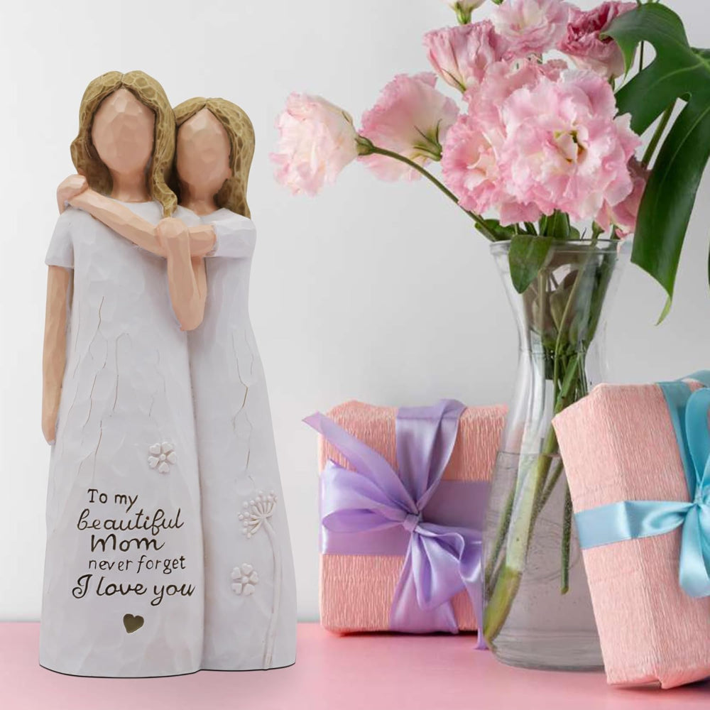 Estatueta Mãe e Filha Presente Dia da Mãe Decoração Estatueta
