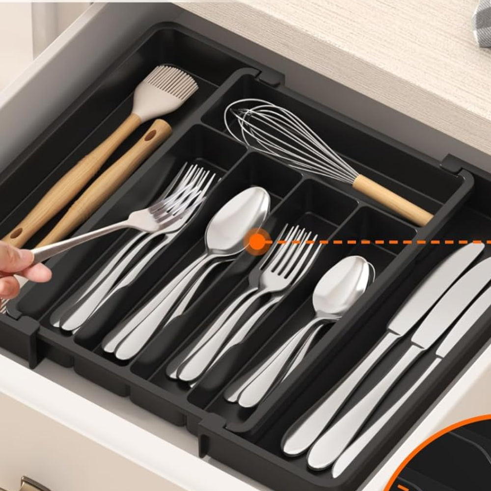 Organizador de Talheres Bestek com Gaveta Ajustável e Divisórias para Cozinha