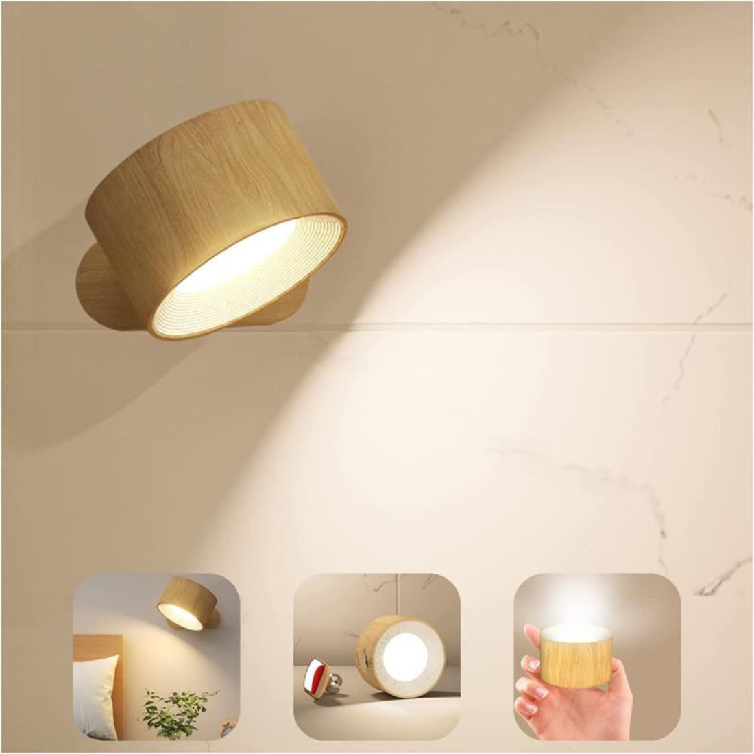 FlexiBeam - Lampada da parete ricaricabile wireless 360°