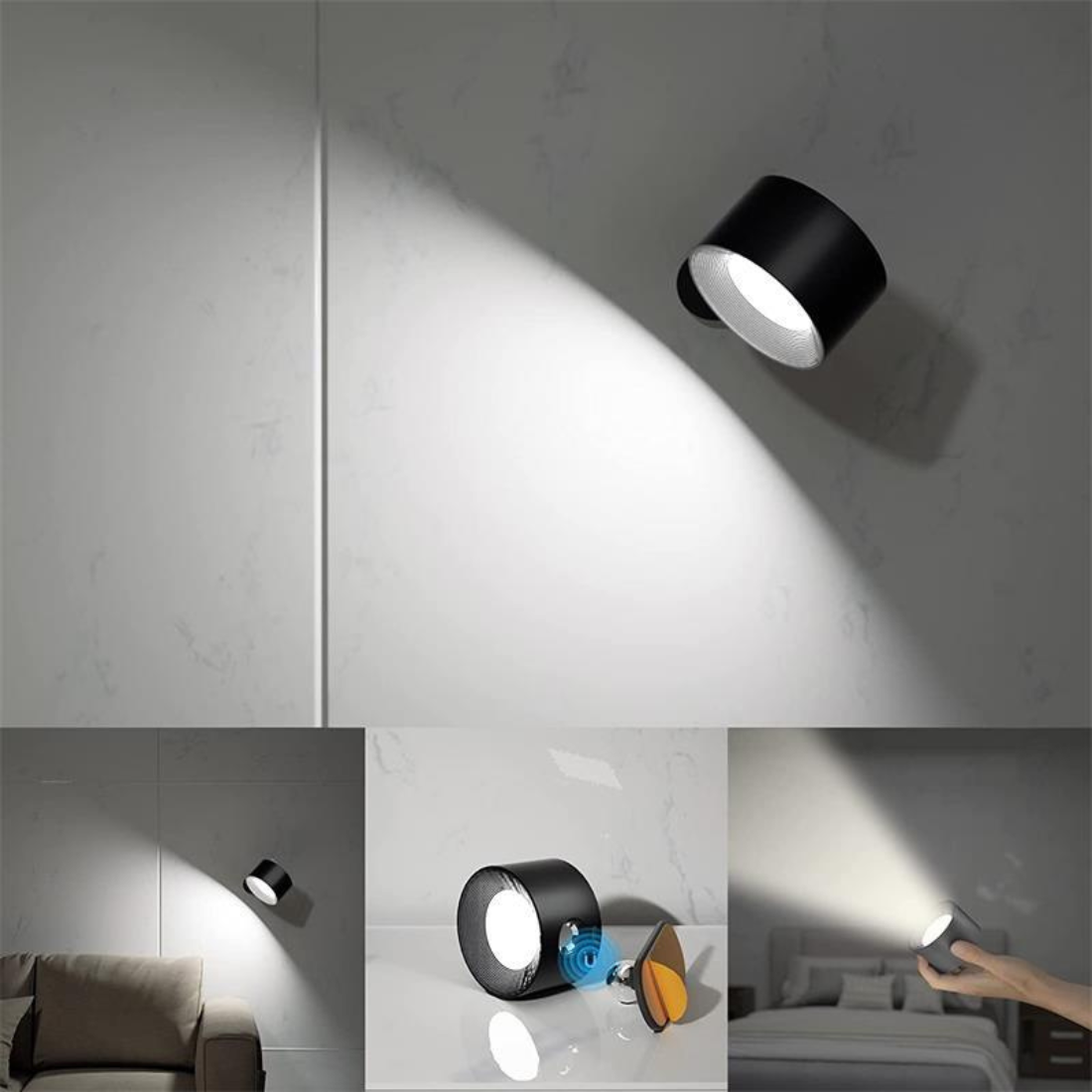 FlexiBeam - Lampada da parete ricaricabile wireless 360°
