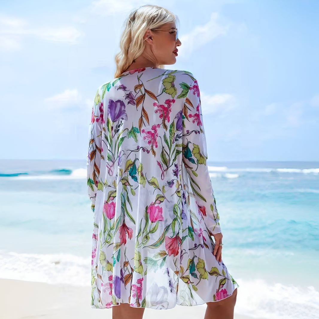 Bikini Donna Set 3 Pezzi Vita Alta Cover Up Spiaggia