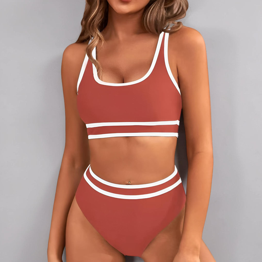 Bikini Donna Sportivo Bikini Vita Alta Controllo Pancia Set