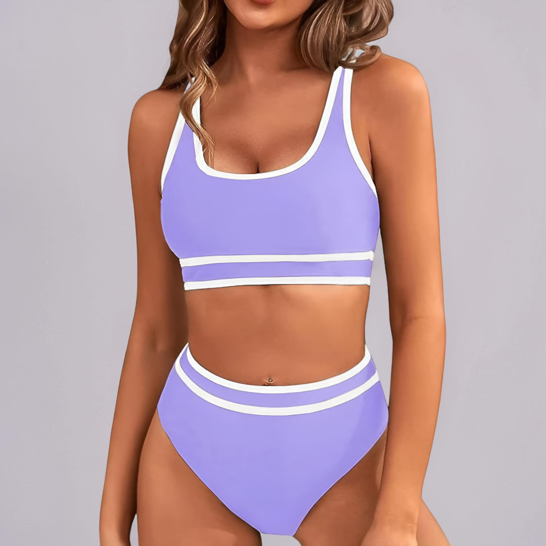 Bikini Donna Sportivo Bikini Vita Alta Controllo Pancia Set