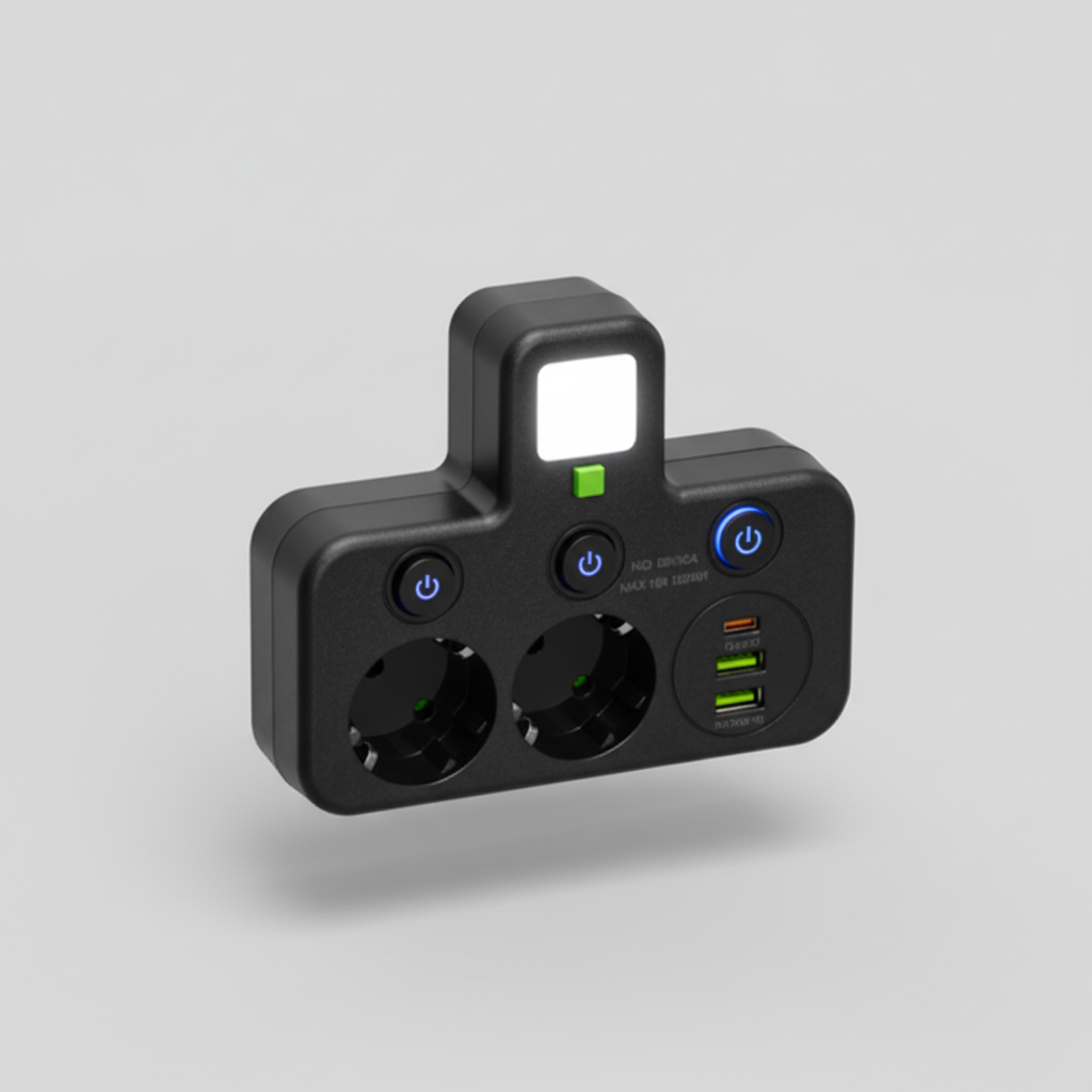Smart Power Strip USB Night Light Home Office