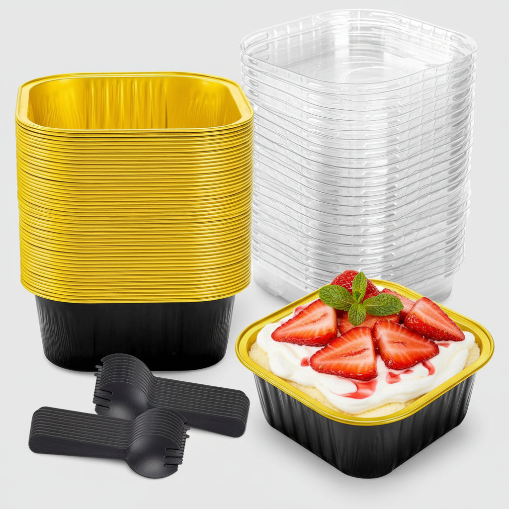 Mini Taartvormen Deksel Wegwerp Aluminium Taarten Desserts 50 Stuks