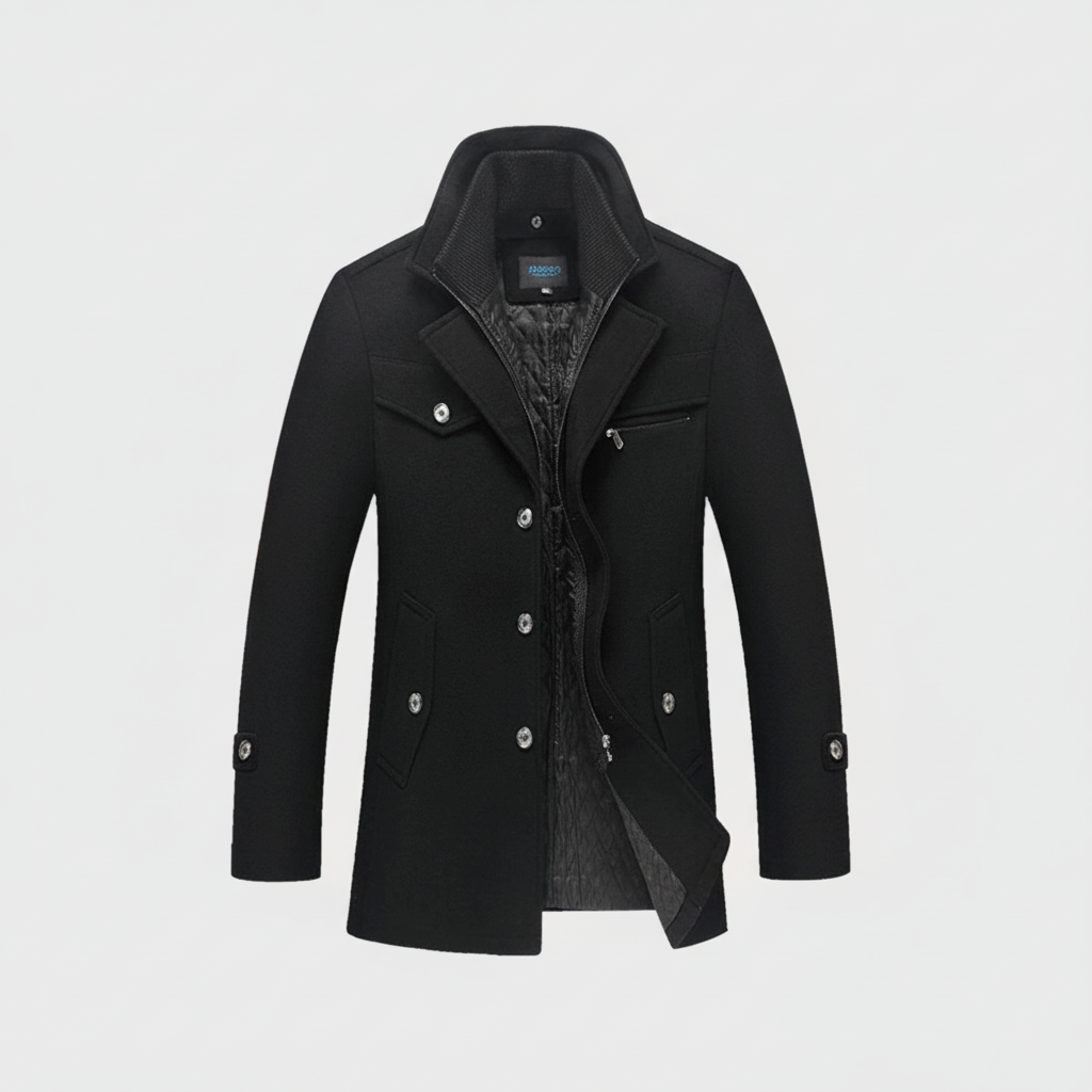 Cappotto Uomo Classico Lana Peacoat Inverno Autunno