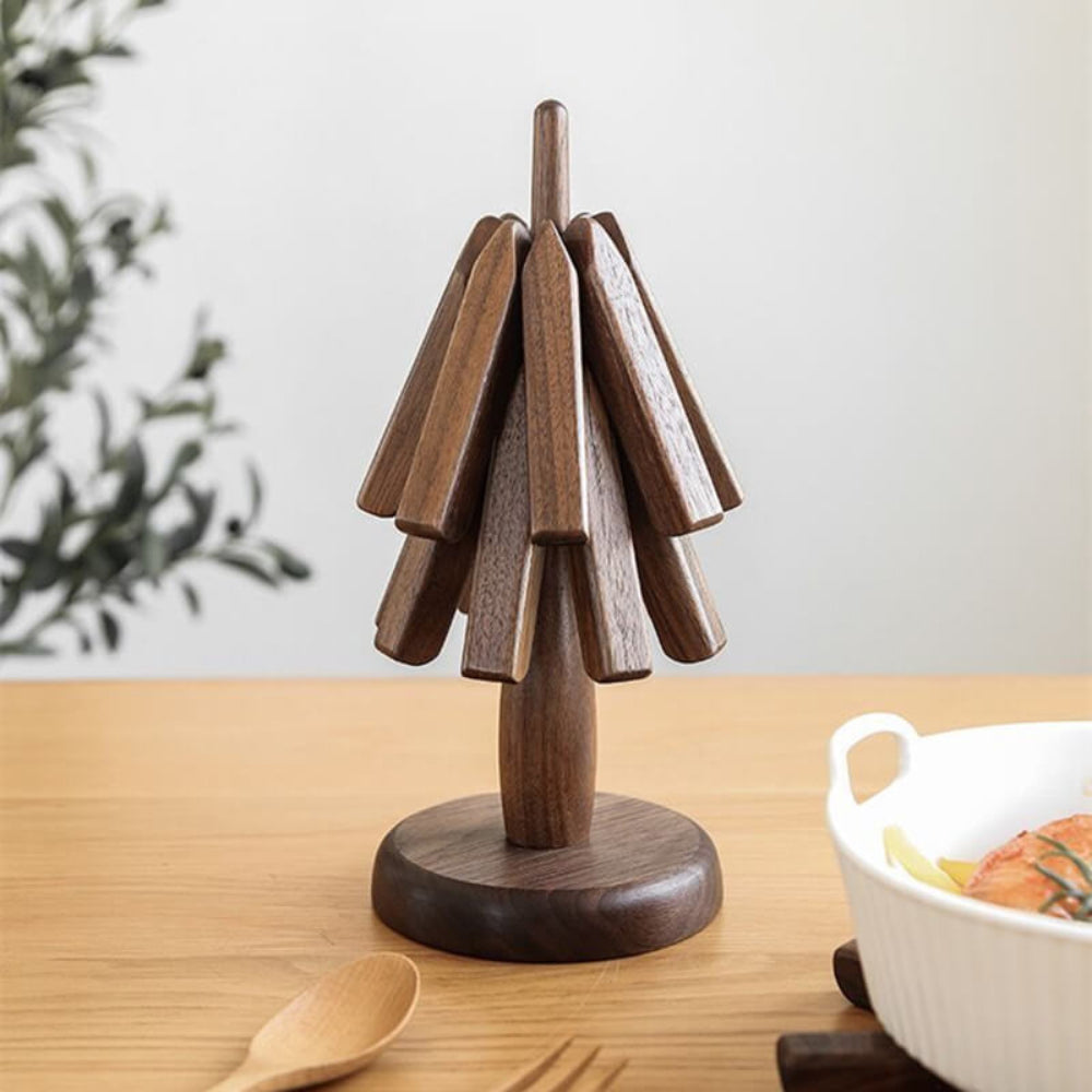 Black Walnut Table Mats Set Unique Coasters for Dining Room Decor 3