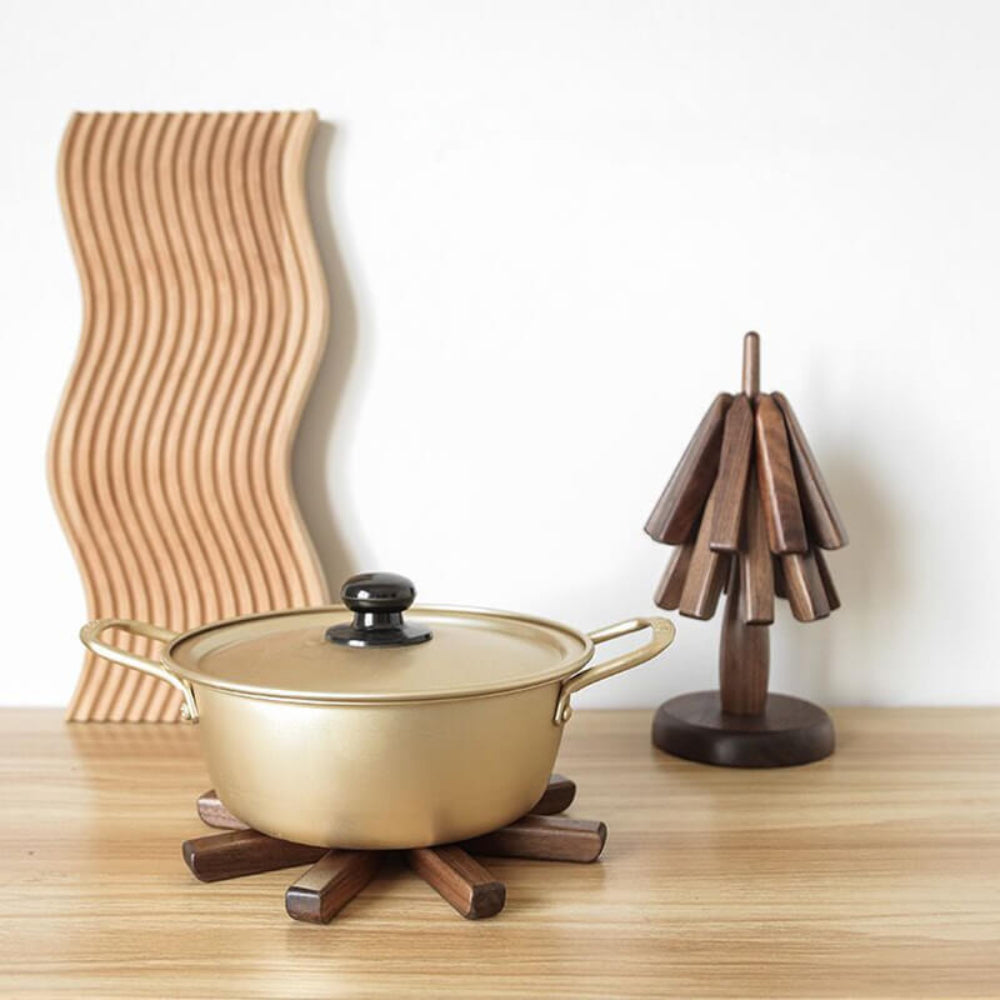 Black Walnut Table Mats Set Unique Coasters for Dining Room Decor 7