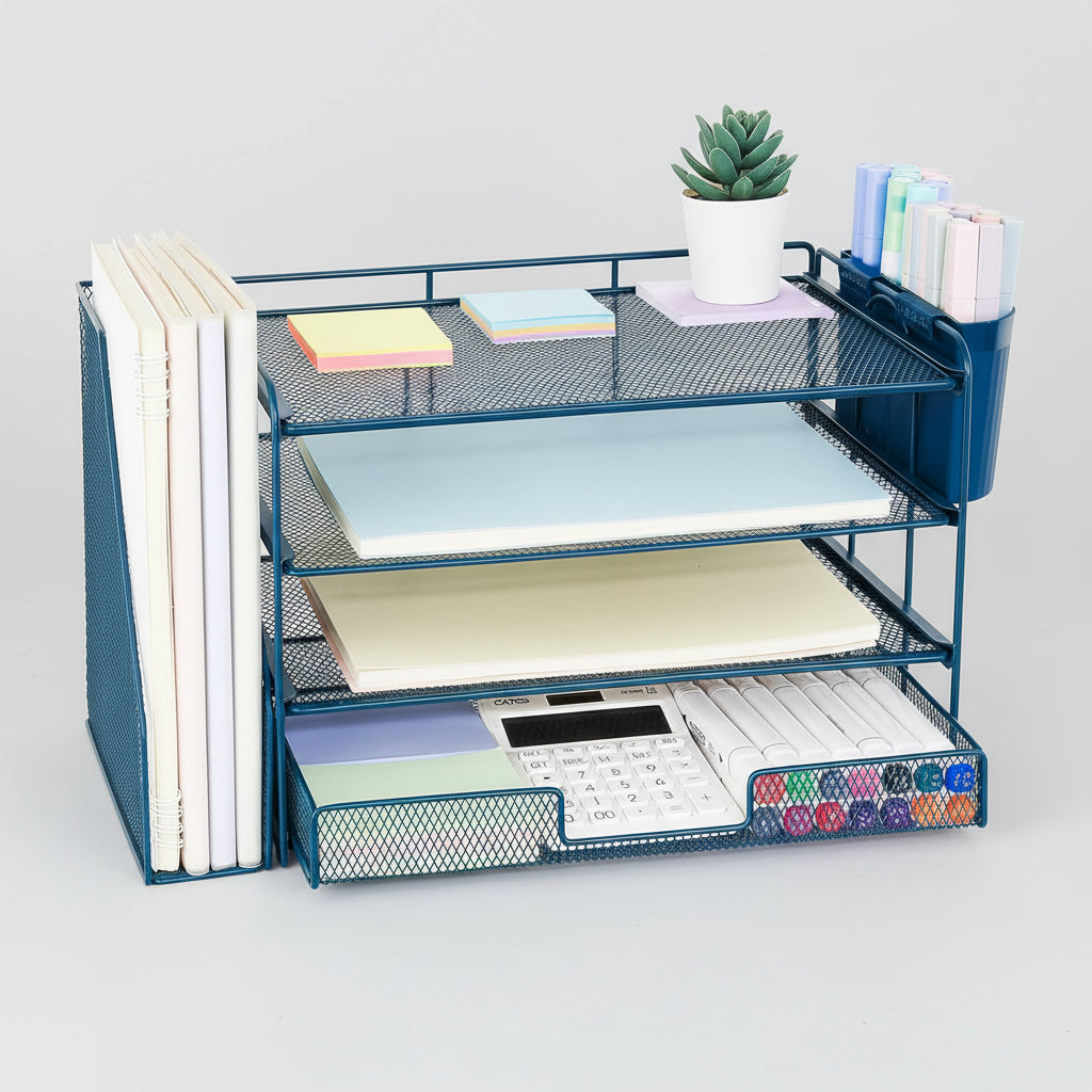 Desk Organizer Adjustable Drawer Vertical File Holder Office Storage