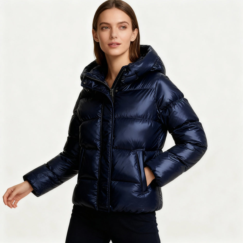 Giacca Invernale Donna Imbottita Ultraleggera Cappuccio Tasche