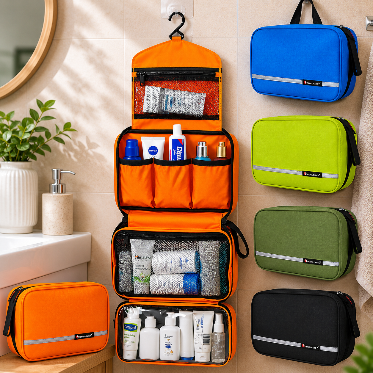 Borsa da viaggio organizer appeso portaoggetti per toilette