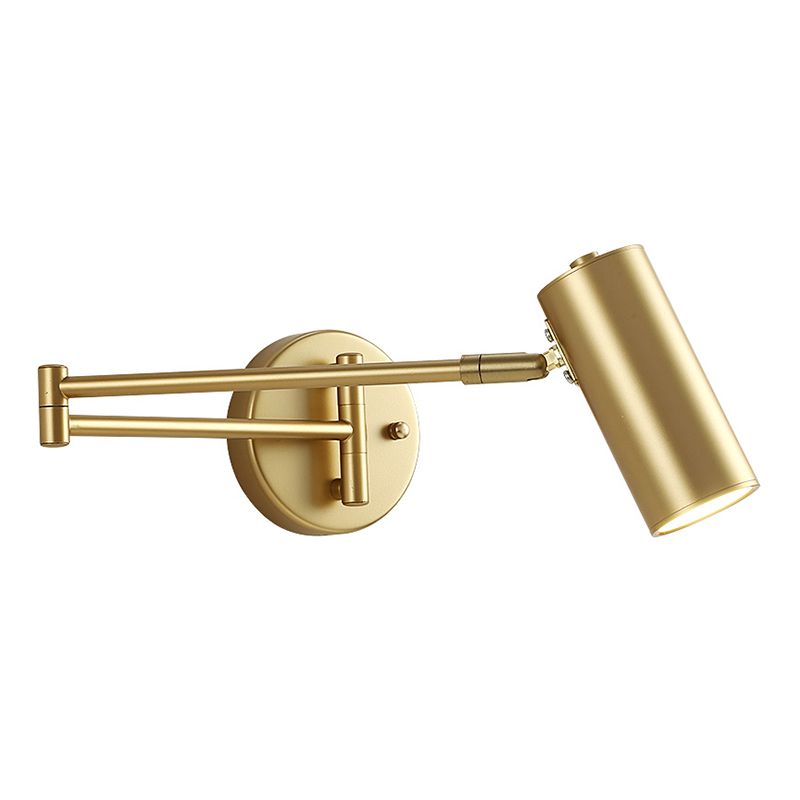 Lámpara de pared moderna ajustable cilíndrica, 2 colores, sala de estar, metal