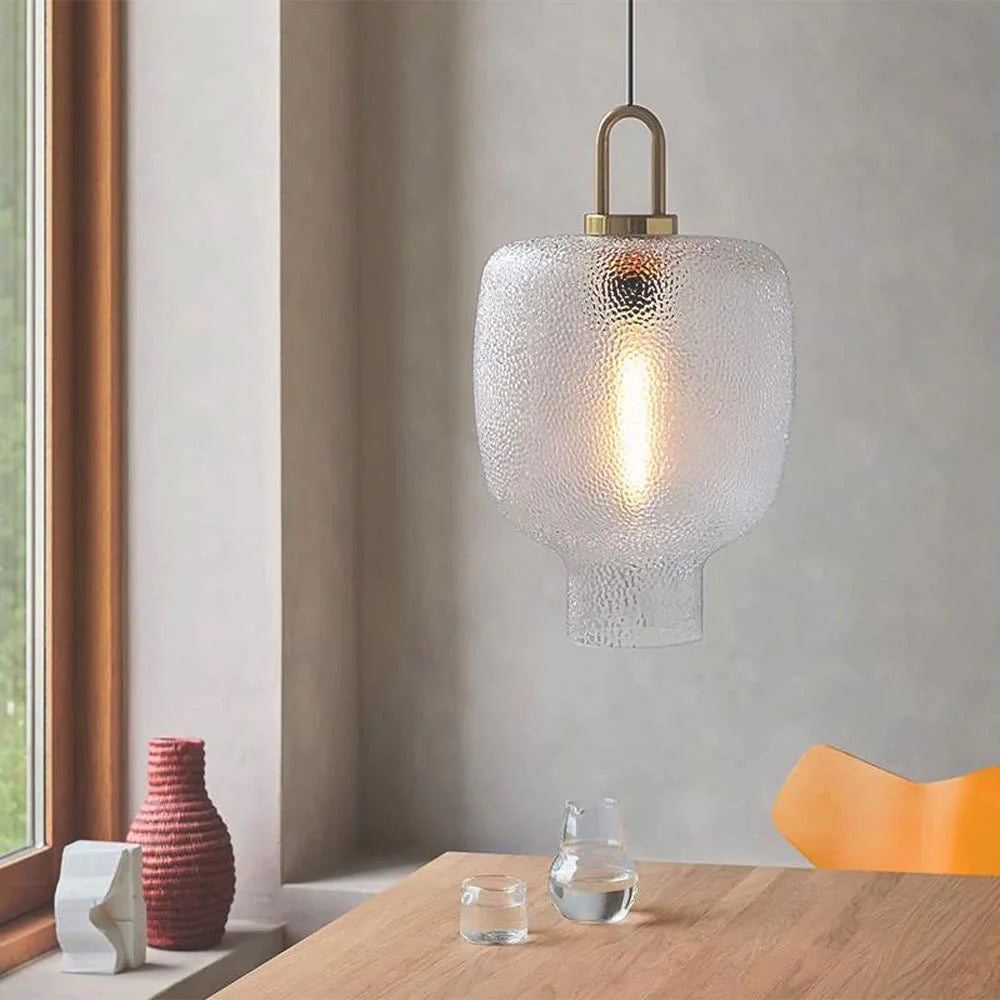 Lampada a sospensione in vetro opaco trasparente per cucina