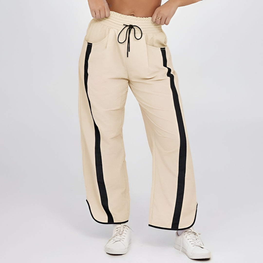Wandelen Broek Dames Wijde Pijpen Joggingbroek CasualTrekkoord