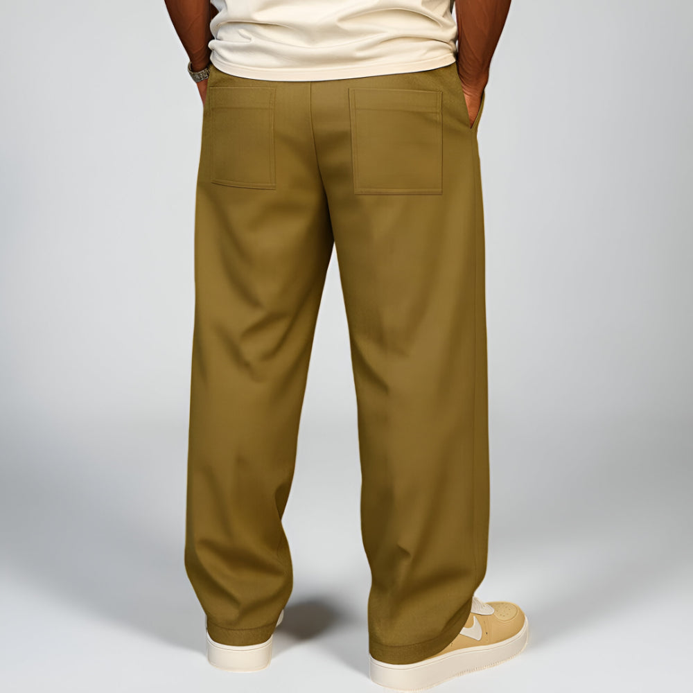 Pants Mens Wide Leg Drawstring Waist Daily Use