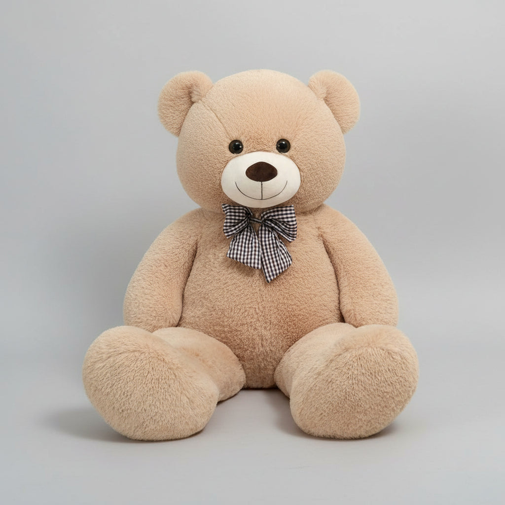 Plush Teddy Bear Bow Kids Adults White